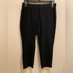 Eileen Fisher Black Straight Leg Pull-On Knit Pant Size PP
